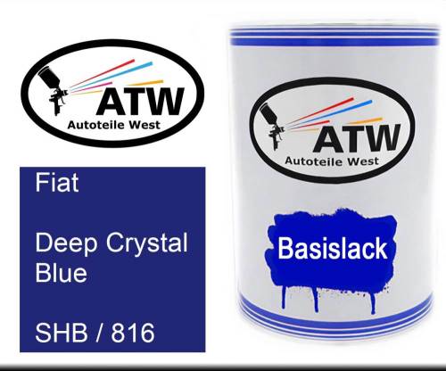 Fiat, Deep Crystal Blue, SHB / 816: 500ml Lackdose, von ATW Autoteile West.